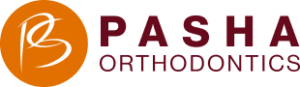Pasha Orthodontics orange horizontal logo