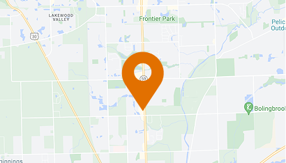 Enlarged location icon on map